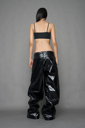 NAMILIA Belt Top - BLACK CROC, xs