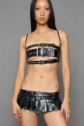 NAMILIA Belt Top - BLACK CROC, xs
