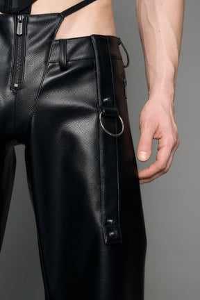 NAMILIA Belted Thong Pants - black, xs