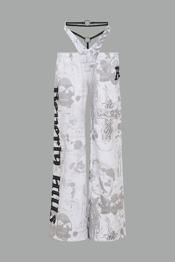NAMILIA Beverly Hills G - String Sweatpants - WHITE PRINT, xs - WHITE PRINT