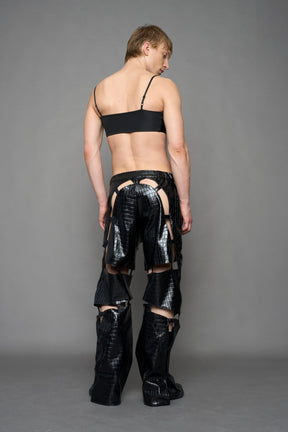 NAMILIA Biker Floating Pants - BLACK CROC, xs