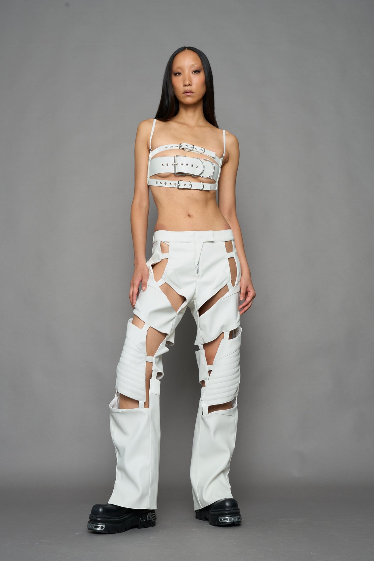 NAMILIA Biker Floating Pants - WHITE, xs
