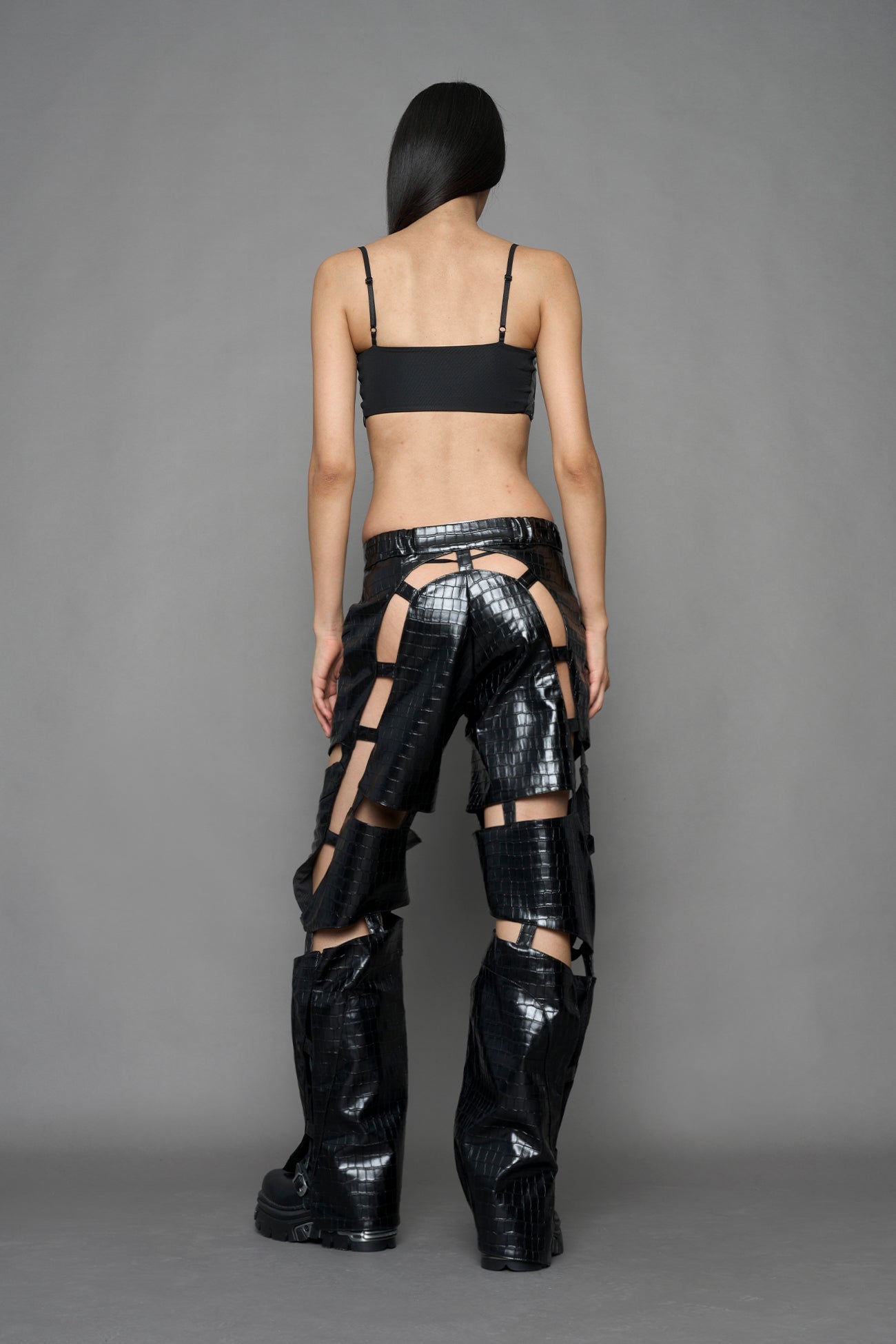 NAMILIA Biker Floating Pants - BLACK CROC, xs