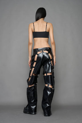 NAMILIA Biker Floating Pants - BLACK CROC, xs
