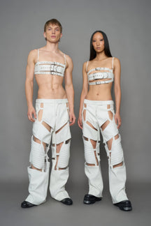 NAMILIA Biker Floating Pants - WHITE, xs