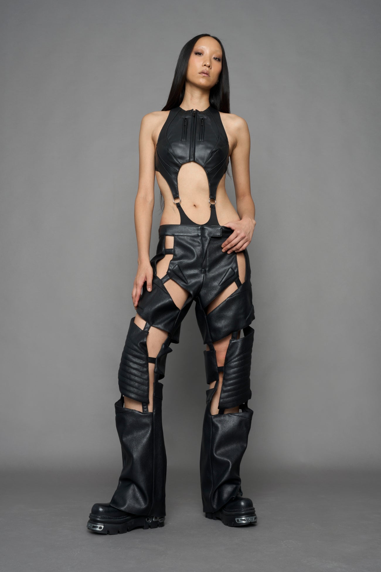 NAMILIA Biker Floating Pants - BLACK, xs