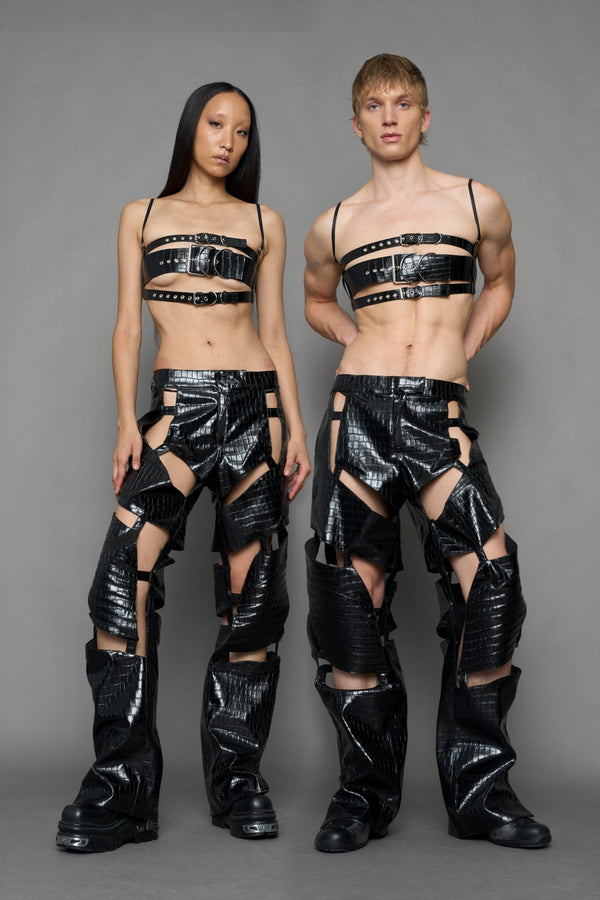 NAMILIA Biker Floating Pants - BLACK CROC, xs