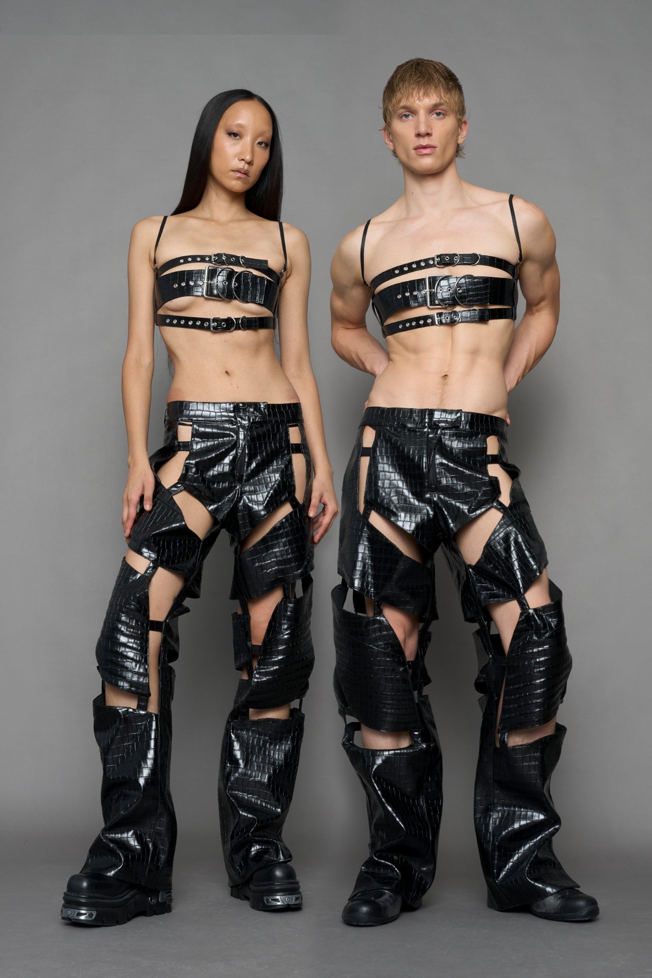 NAMILIA Biker Floating Pants - BLACK CROC, xs