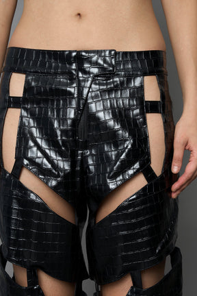 NAMILIA Biker Floating Pants - BLACK CROC, xs