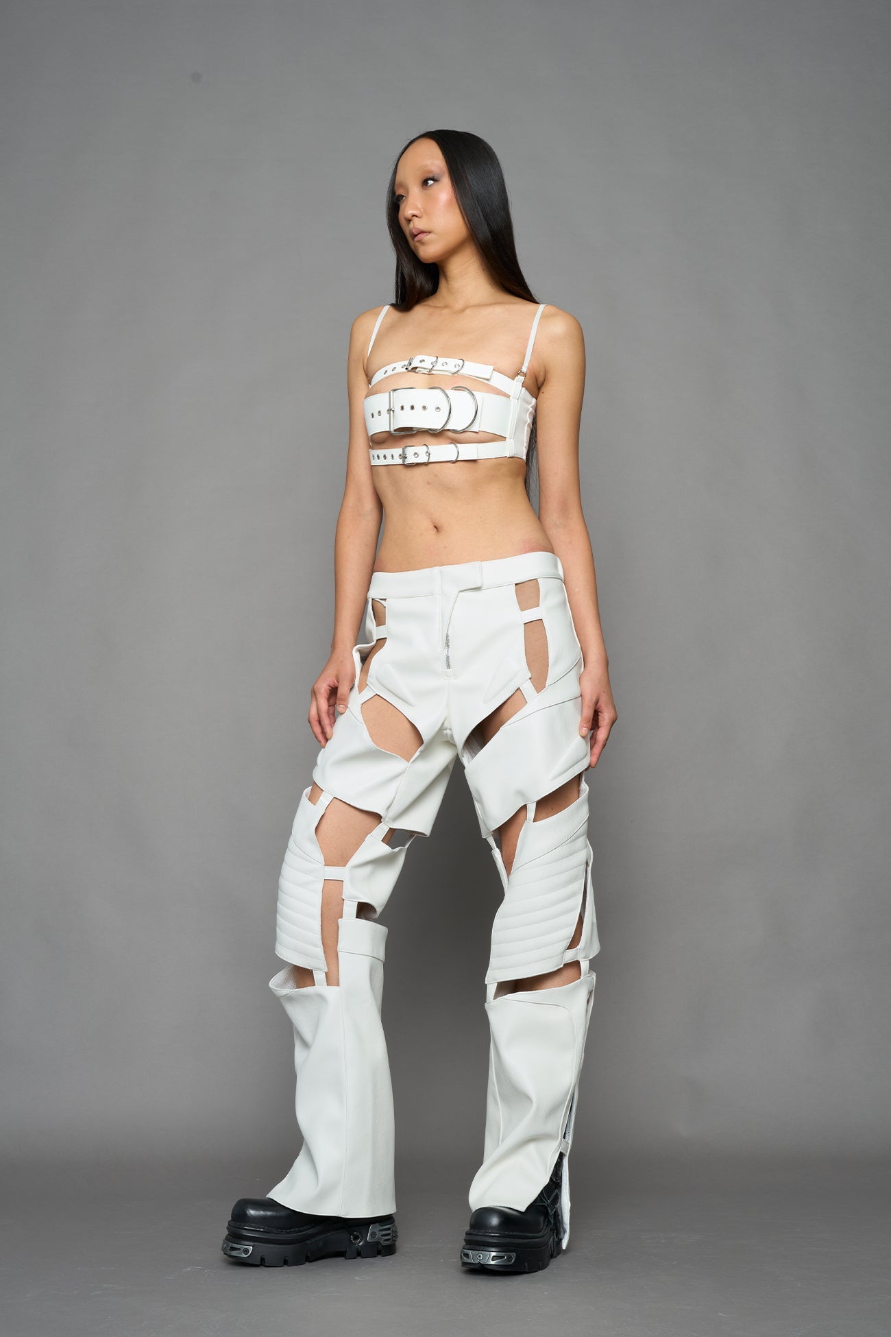NAMILIA Biker Floating Pants - WHITE, xs