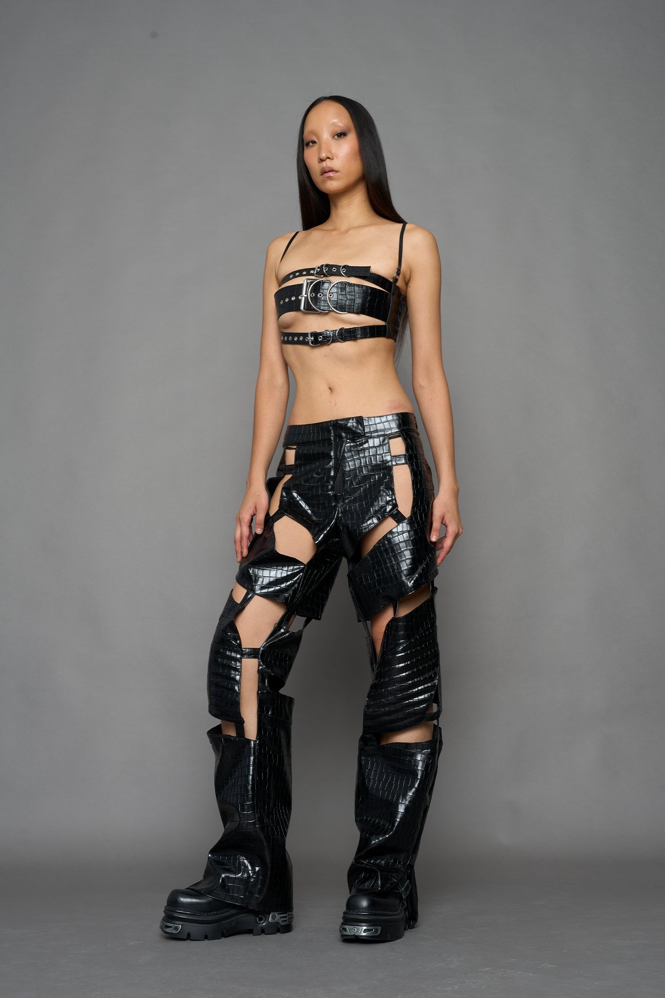 NAMILIA Biker Floating Pants - BLACK CROC, xs