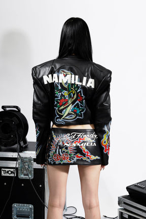 NAMILIA Black Rose Moto Jacket - Black, xs