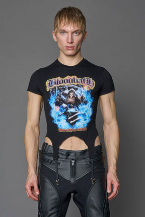 NAMILIA Bonjour Corset Mini T-Shirt - BLACK, xs