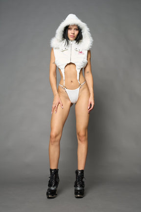 NAMILIA Born To Ride Puffer Vest Body - WHITE, xs