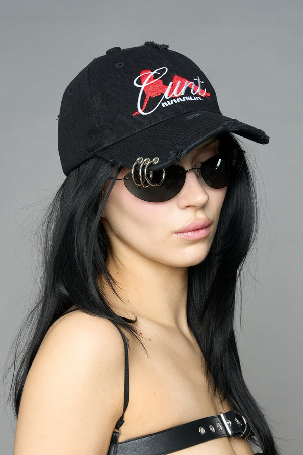 NAMILIA C*NT CAP - Black/red, onesize