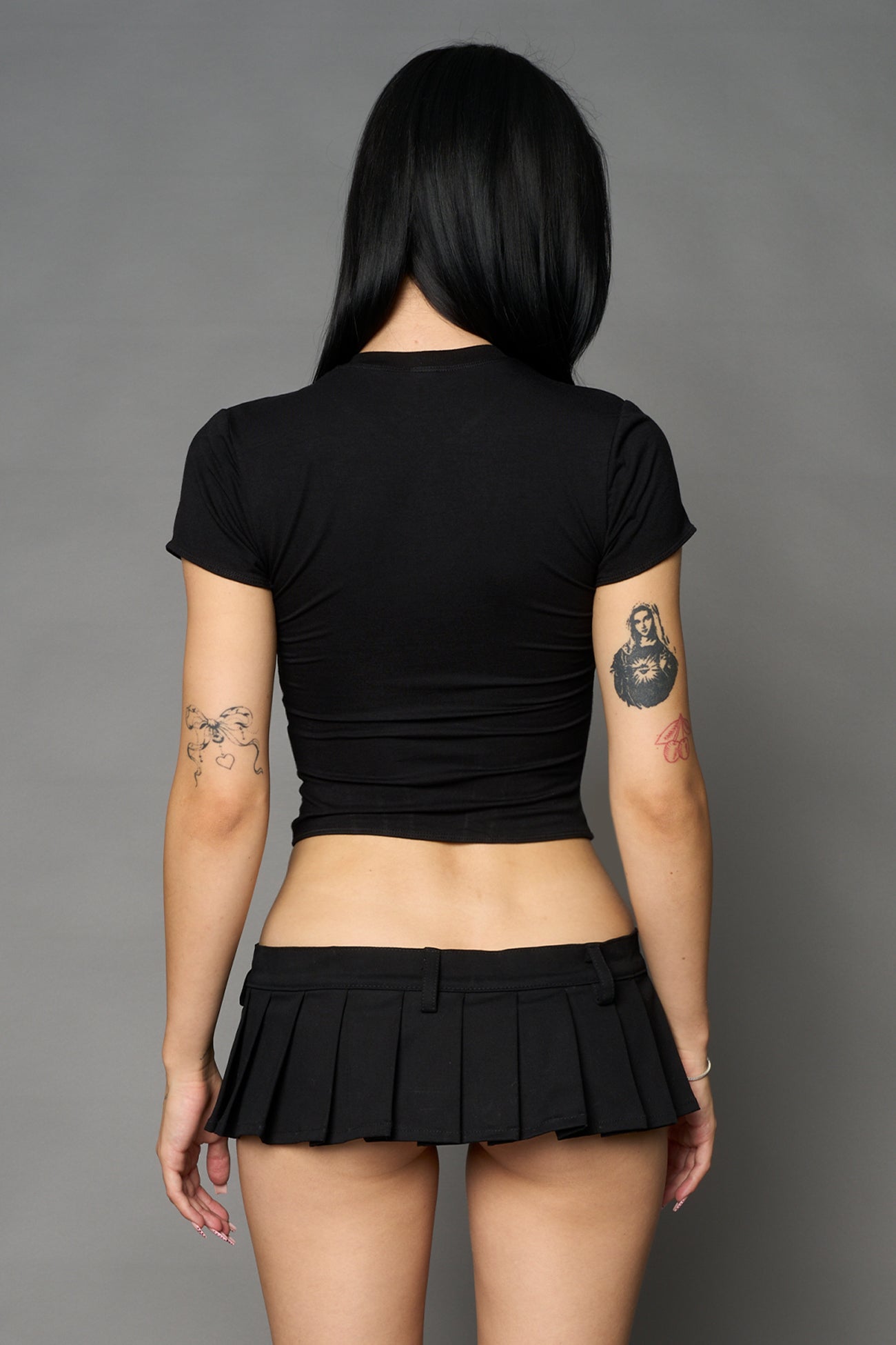 NAMILIA Corset Mini T-Shirt - BLACK, xs