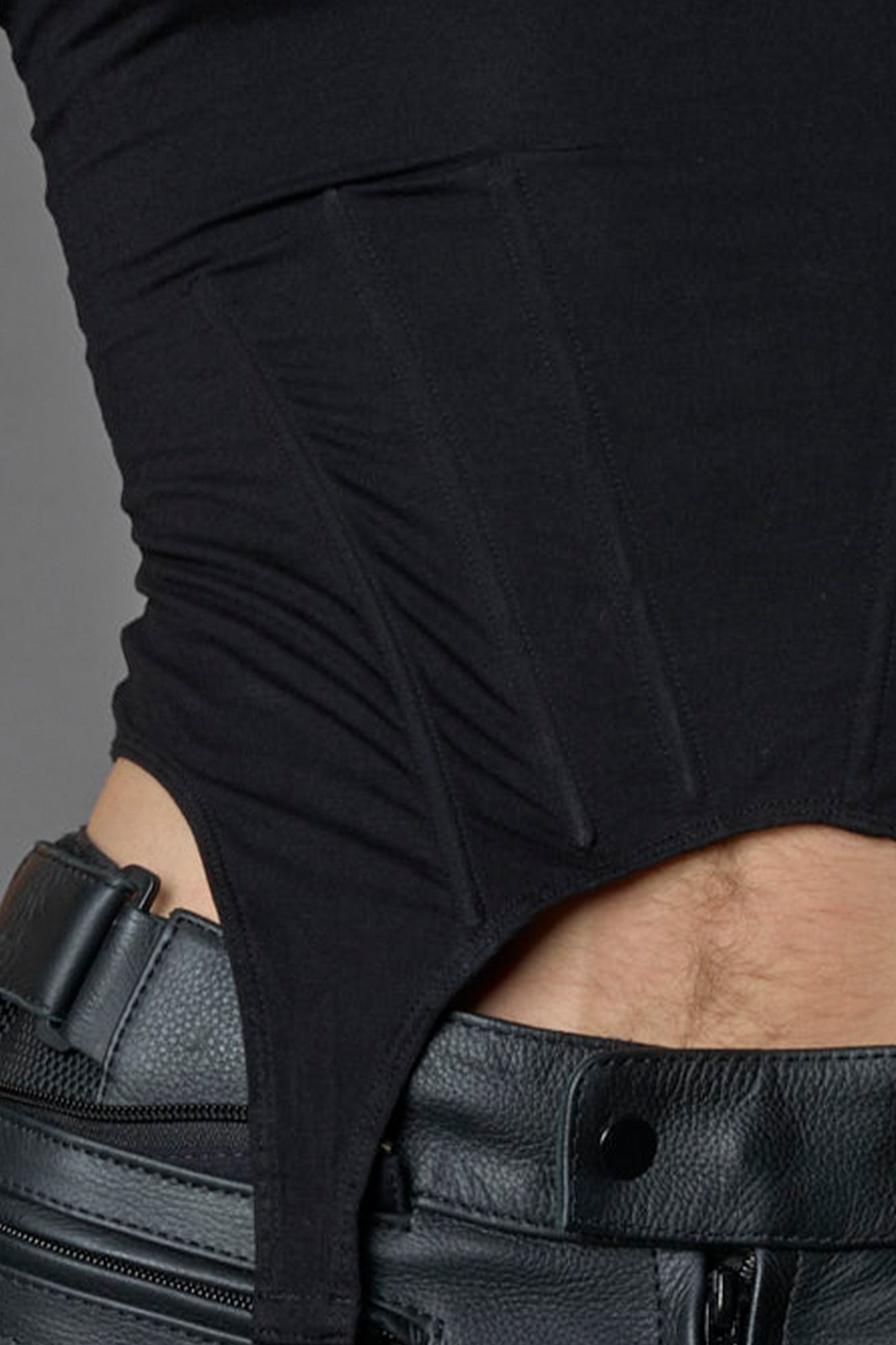 NAMILIA Corset Mini T-Shirt - BLACK, xs