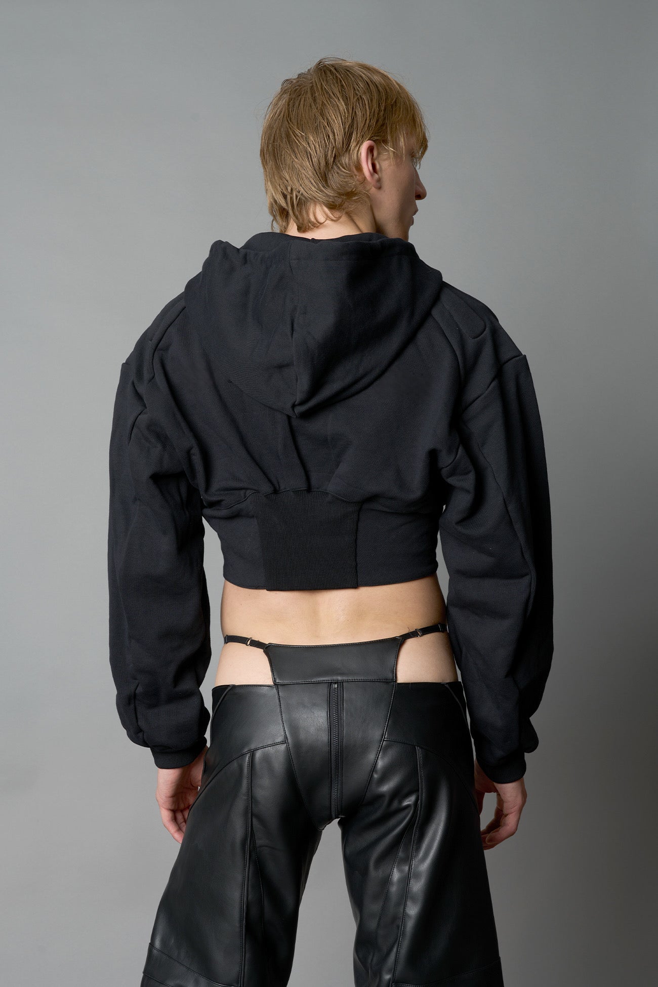 NAMILIA Corset Zip - Up Hoodie - Black, XS