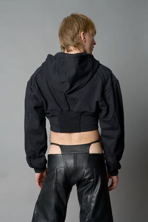 NAMILIA Corset Zip - Up Hoodie - Black, XS