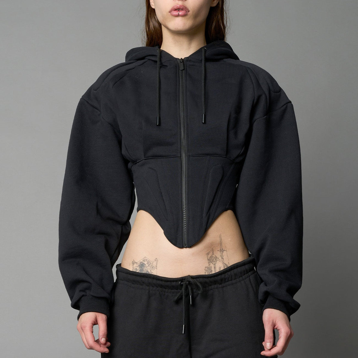 NAMILIA Corset Zip-Up Hoodie