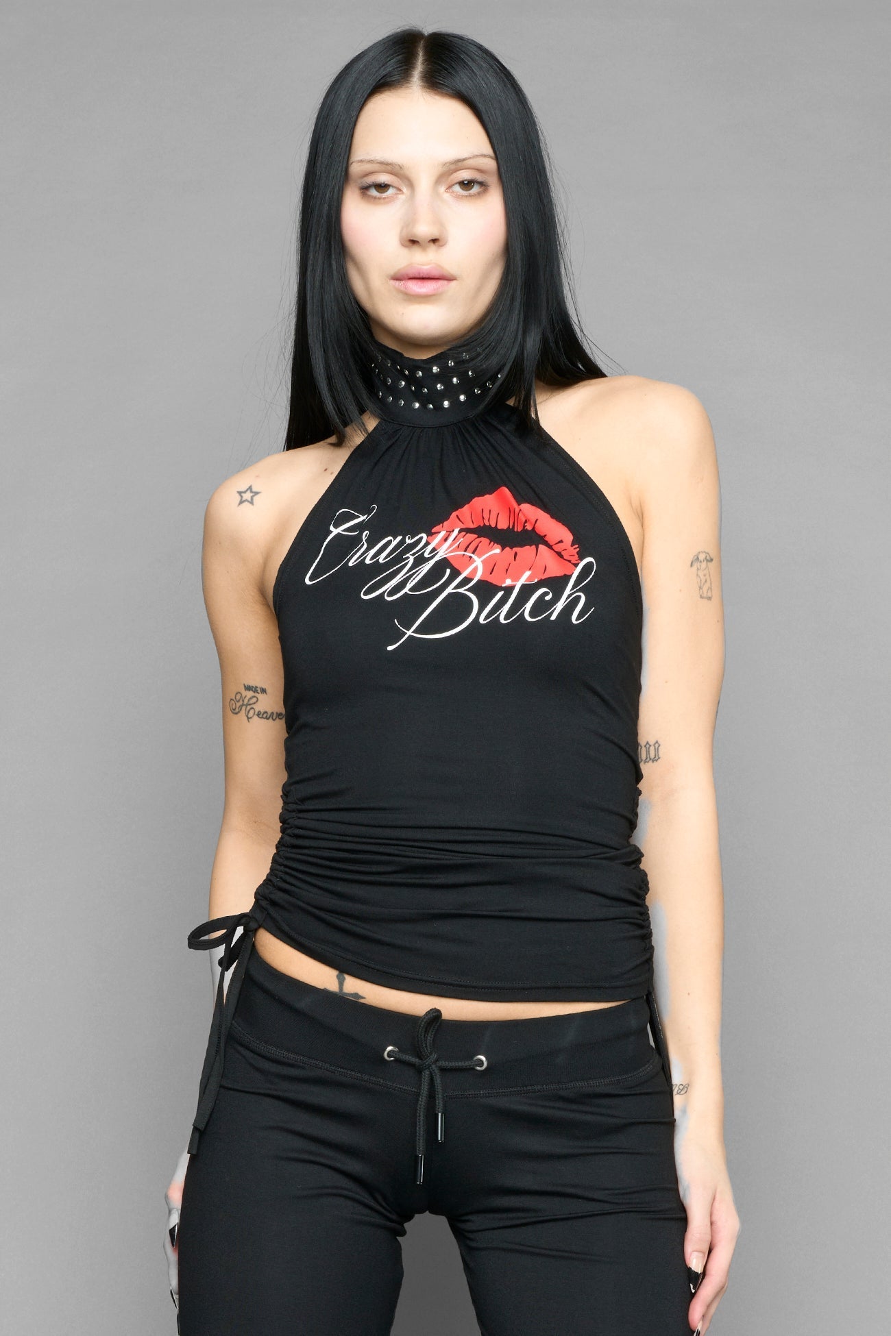 NAMILIA crazy b*tch top - BLACK, xs