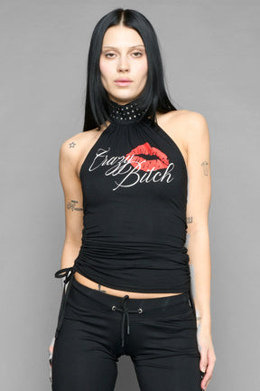 NAMILIA crazy b*tch top - BLACK, xs