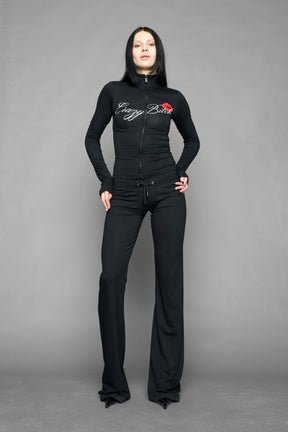 NAMILIA crazy b*tch zip up jacket - BLACK, xs