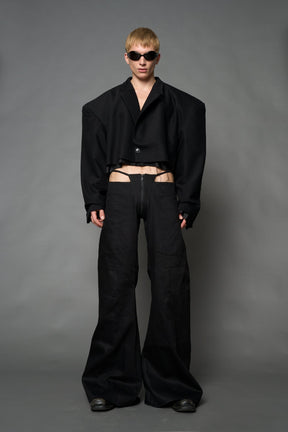 NAMILIA Cropped Blazer - BLACK, s