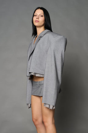 NAMILIA Cropped Blazer - GREY, s