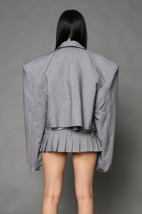 NAMILIA Cropped Blazer - GREY, s