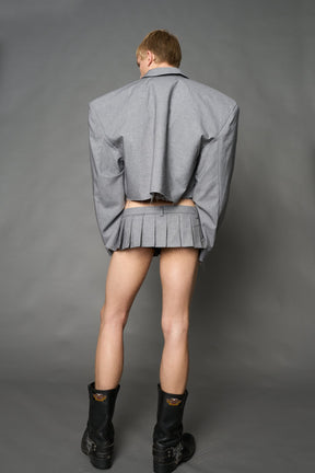 NAMILIA Cropped Blazer - GREY, s
