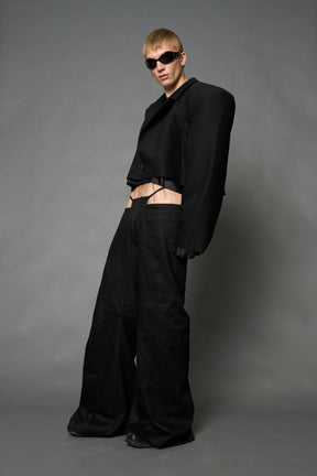 NAMILIA Cropped Blazer - BLACK, s