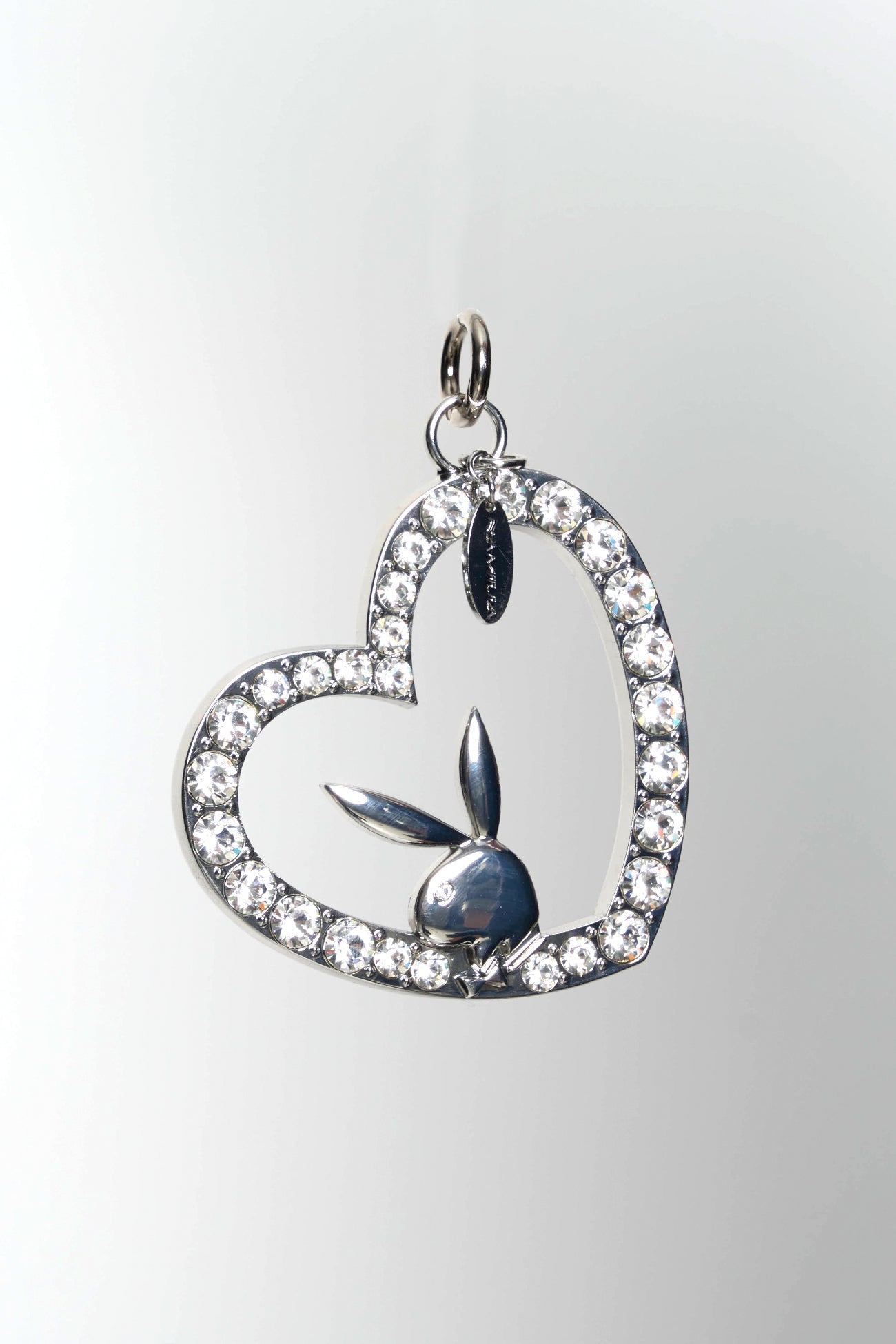 NAMILIA Crystal Bunny Heart Charm - SILVER, onesize