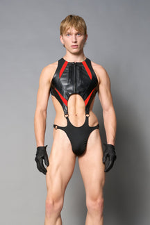 NAMILIA Cut Out Body - Pouch Panty - BLACK RED, xs