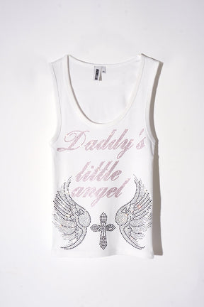 NAMILIA Daddys little angel tank top - White, xs