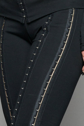 NAMILIA darling hook tape pants - BLACK, xs