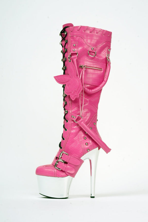 NAMILIA Deconstructed Handbag Boot - PINK, eu36 - PINK