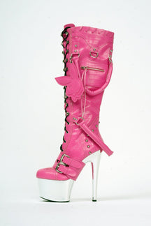 NAMILIA Deconstructed Handbag Boot - PINK, eu36