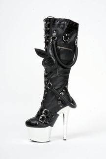 NAMILIA Deconstructed Handbag Boot - BLACK, eu36