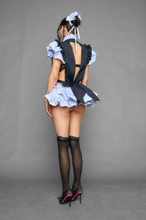 NAMILIA deconstructed maid blazer dress - GREY, XS