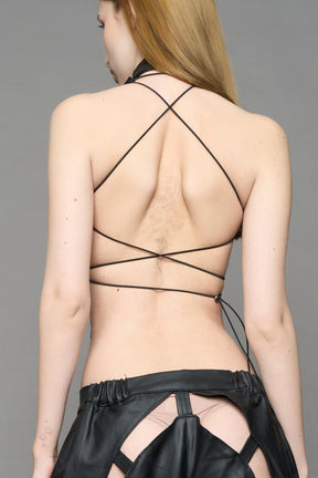 NAMILIA Denim Biker Top - BLACK COATED, xs