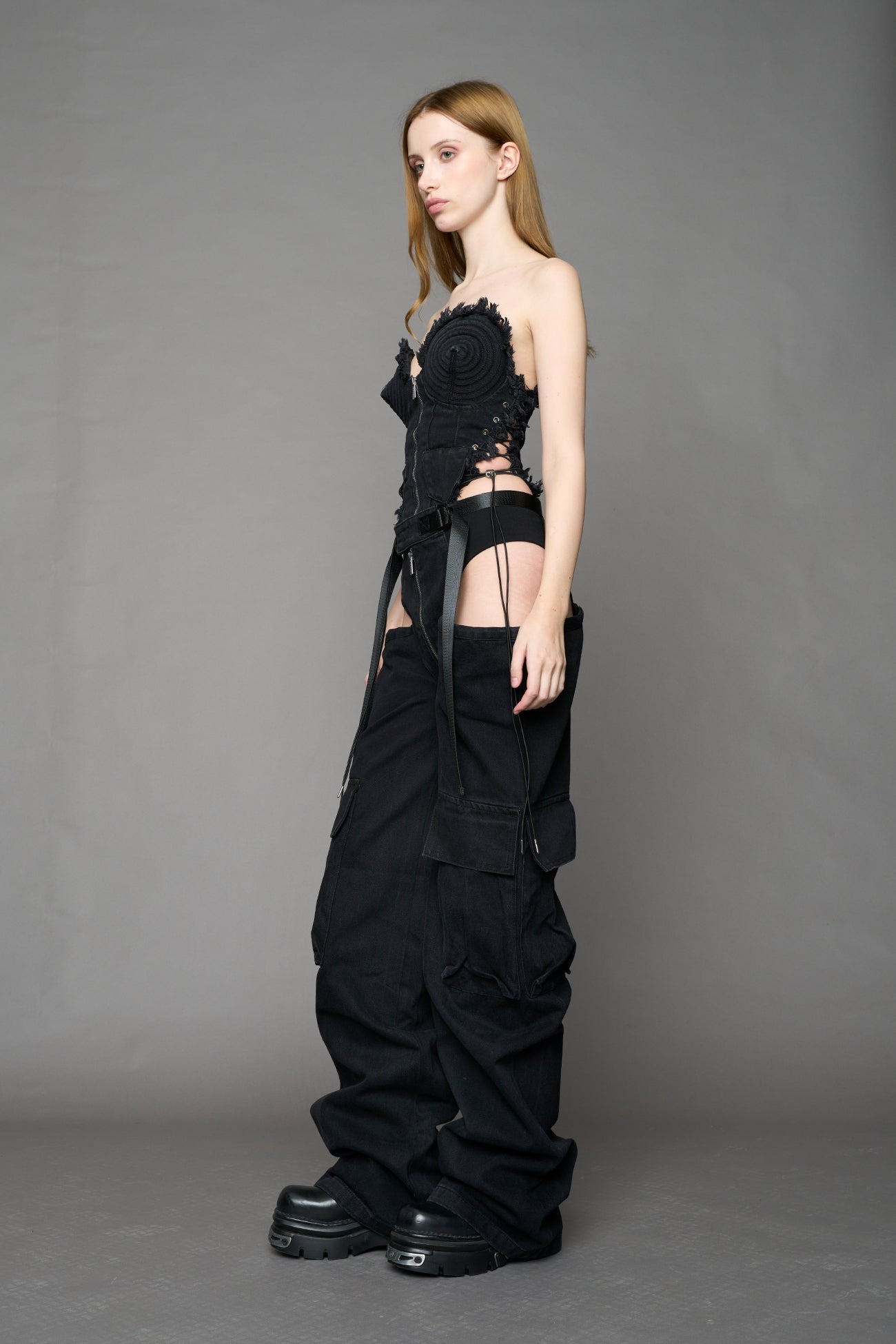 NAMILIA Denim Panty Trousers - BLACK DARK WASH, xs