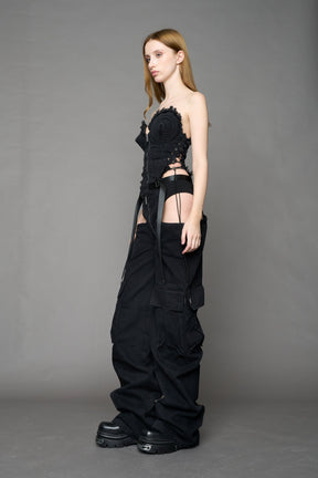 NAMILIA Denim Panty Trousers - BLACK DARK WASH, xs