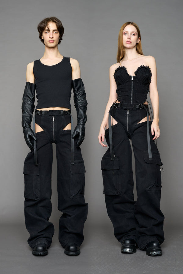 NAMILIA Denim Panty Trousers - BLACK DARK WASH, xs - BLACK DARK WASH