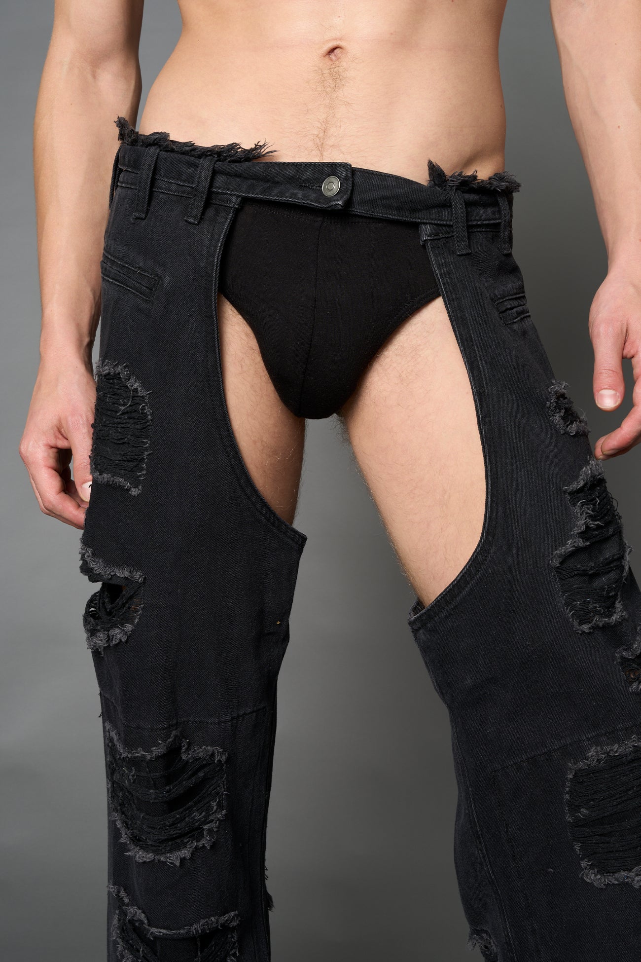 NAMILIA Denim Shredded Chaps - BLUE, xs