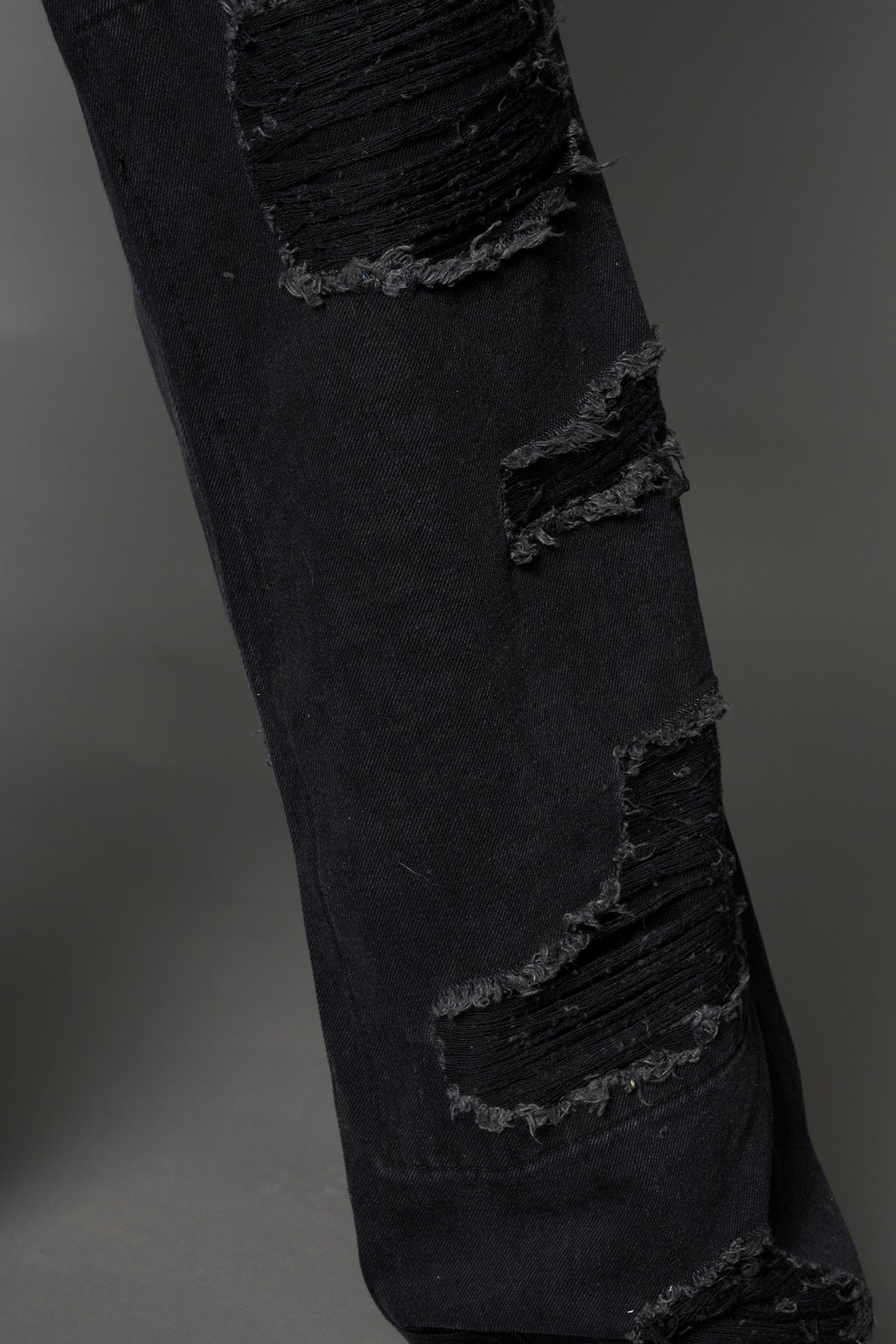NAMILIA Denim Shredded Chaps - BLACK, xs