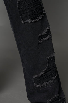 NAMILIA Denim Shredded Chaps - BLACK, xs