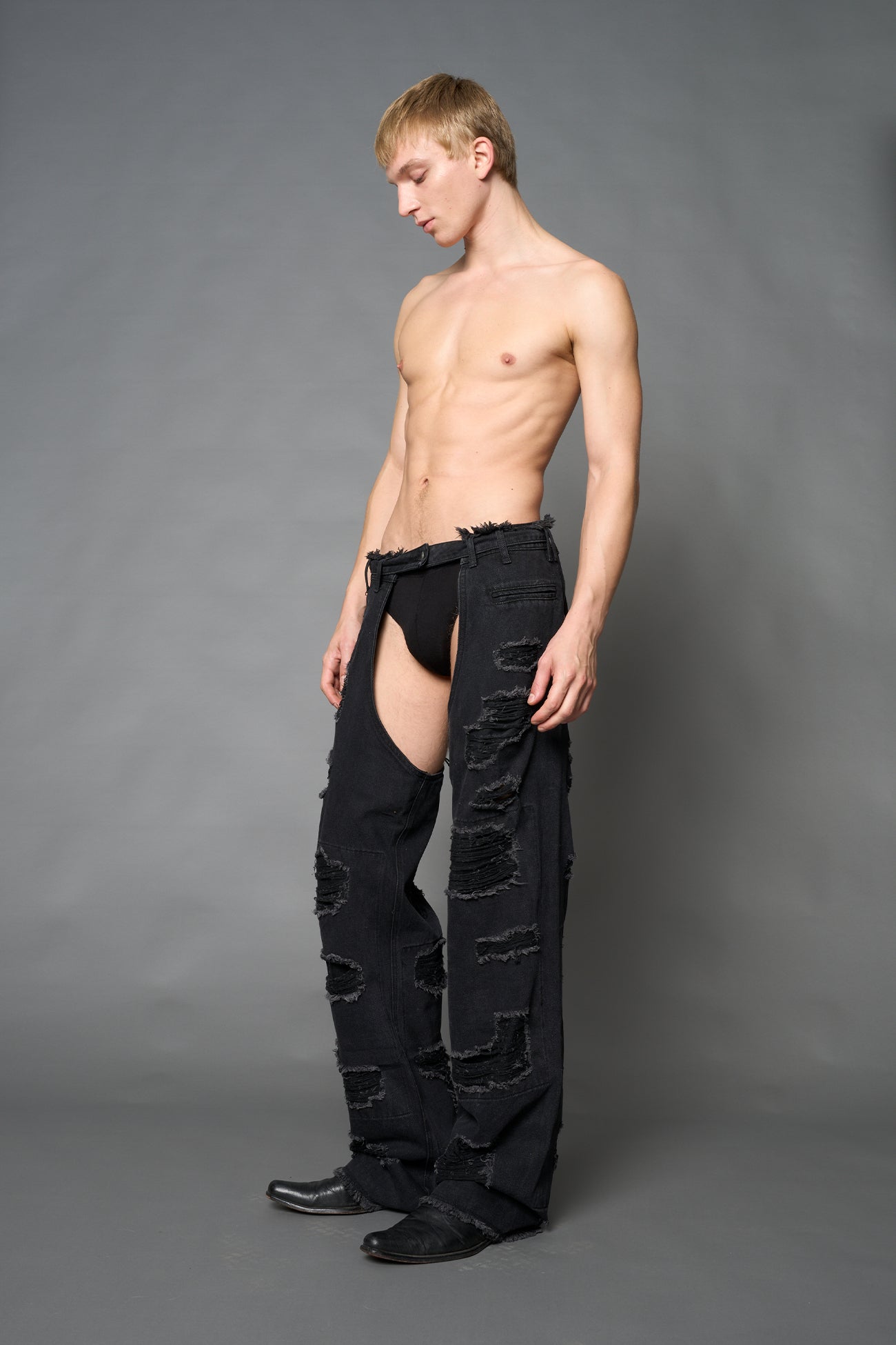 NAMILIA Denim Shredded Chaps - BLUE, xs