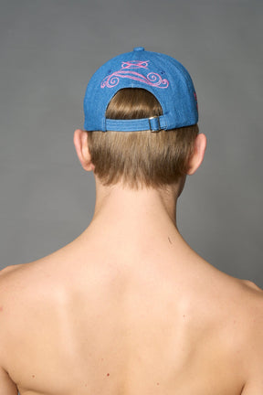 NAMILIA Denim Slogan Cap - BLUE, onesize