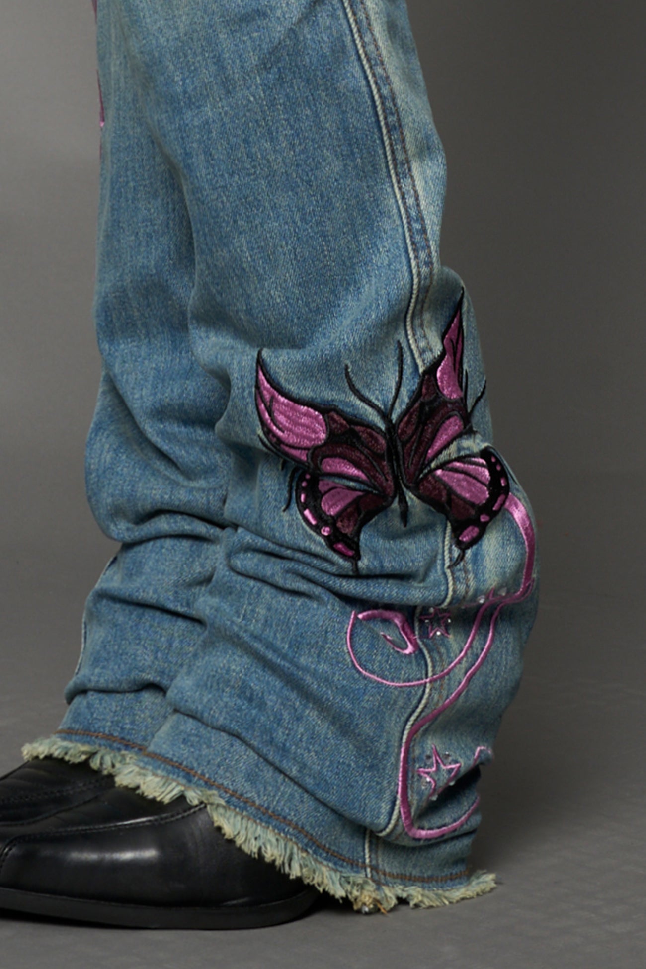 NAMILIA Denim Thong Pants - BLUE, xs
